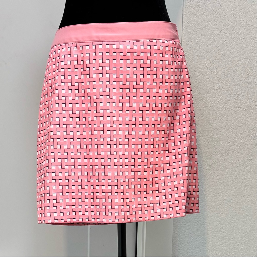 Greg Norman Golf Tennis Skort Size 4 M Pink White Geometric Athletic Performance - Picture 2 of 10